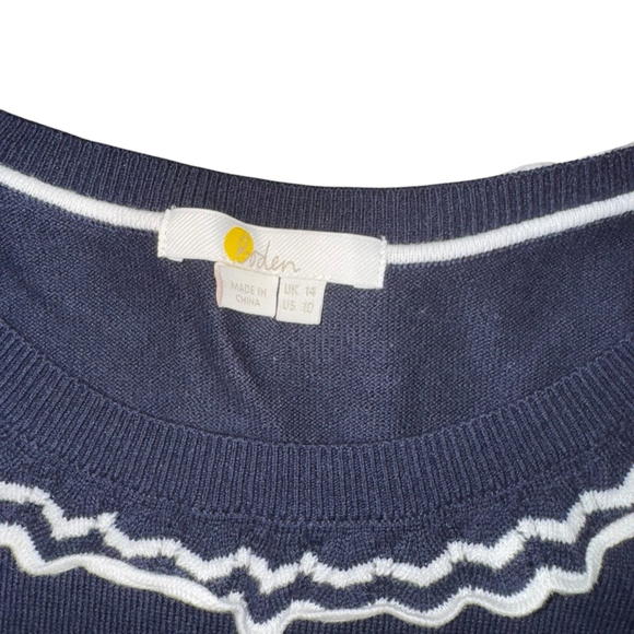 Women's Boden Sweater, Size 10, Navy and White classy preppy - Picture 5 of 7